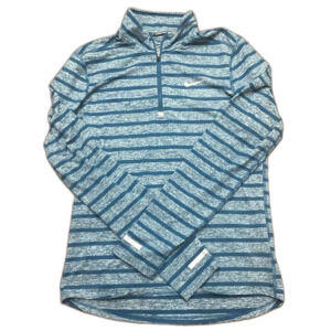 Nike Blue Striped Quarter Zip Pullover